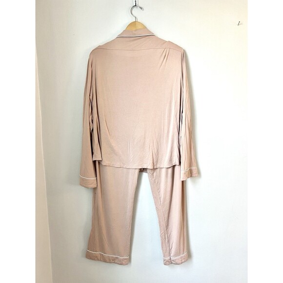 Cozy Earth Women's Bamboo Stretch Knit Long Sleeve Pajama Set, Blush Pink Sz XXL - Picture 4 of 13